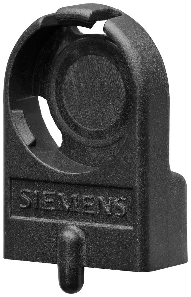Black plastic component with a circular inner cutout, embossed with the 'SIEMENS' lettering. Primarily suitable for mechanical use.