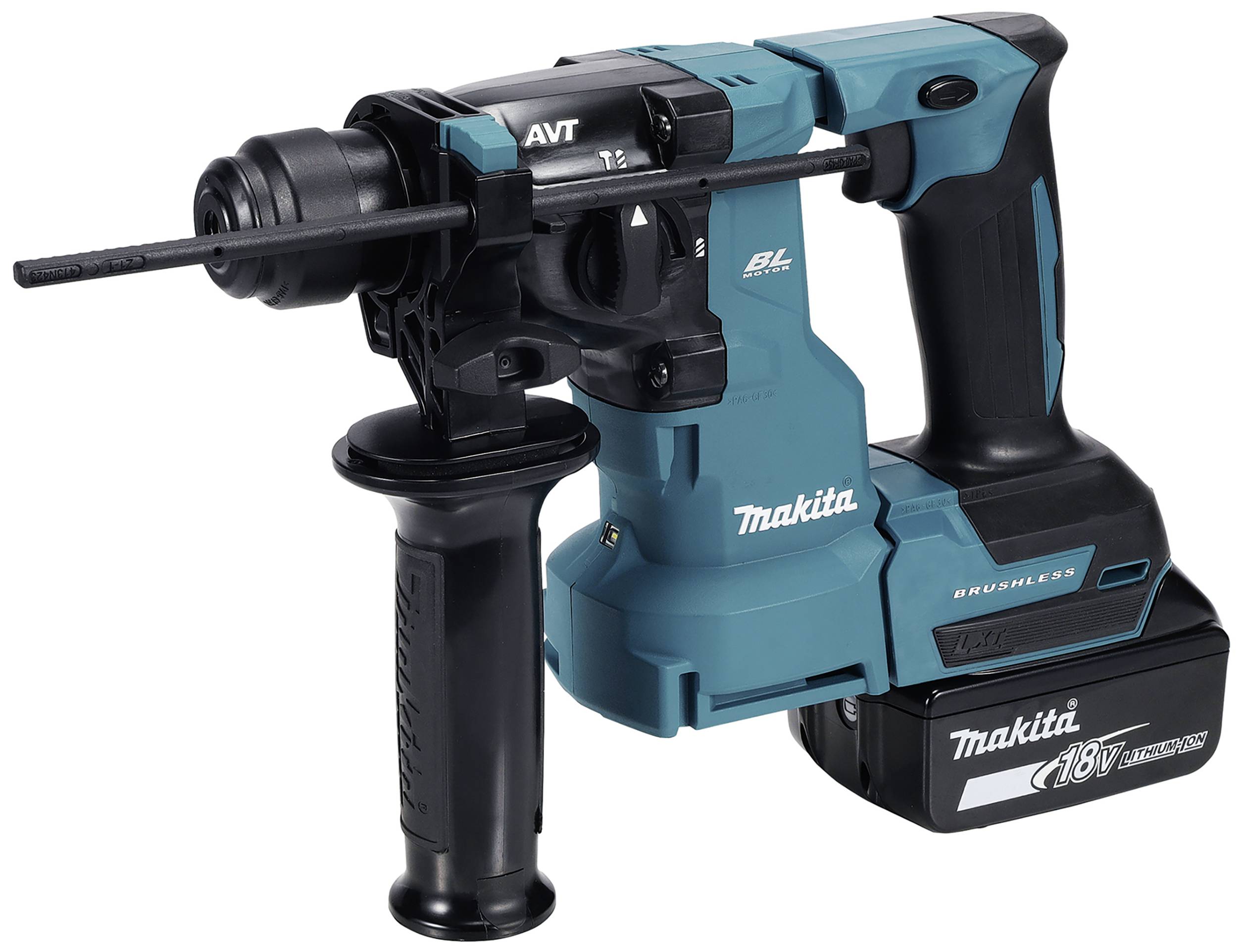 A drill-like electrical device in blue and black with an ergonomic handle and interchangeable battery pack.