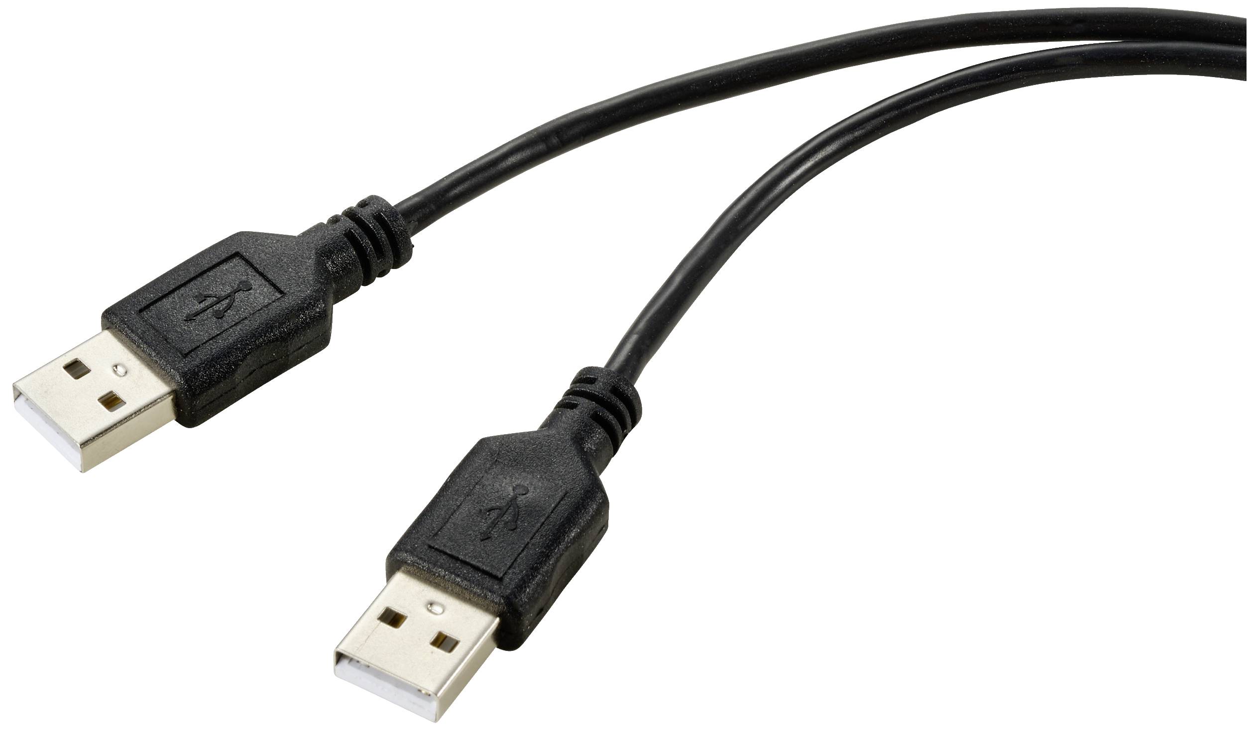 Black USB cable with two plugs.