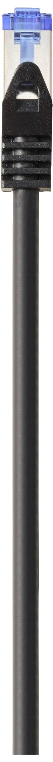 Black pen with blue cap and clip, positioned vertically.