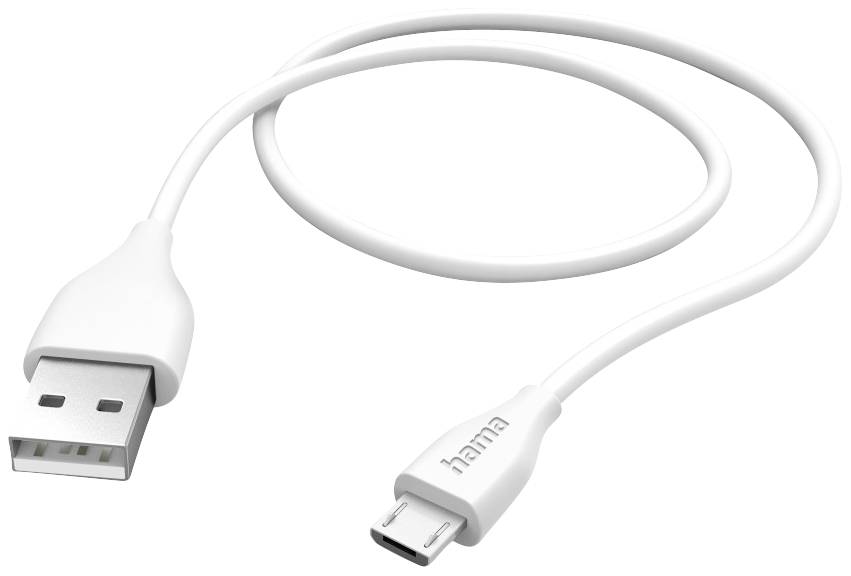 Hama USB charging cable USB 2.0 USB-A plug, USB Micro-B plug 1.50 m White 00201587