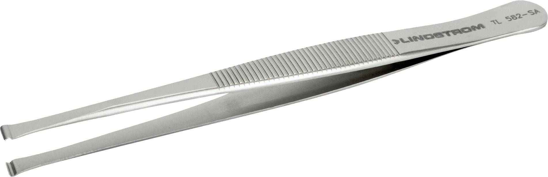 Lindström TL 582-SA Assembly tweezers 582 Flat, wide, curved 115 mm
