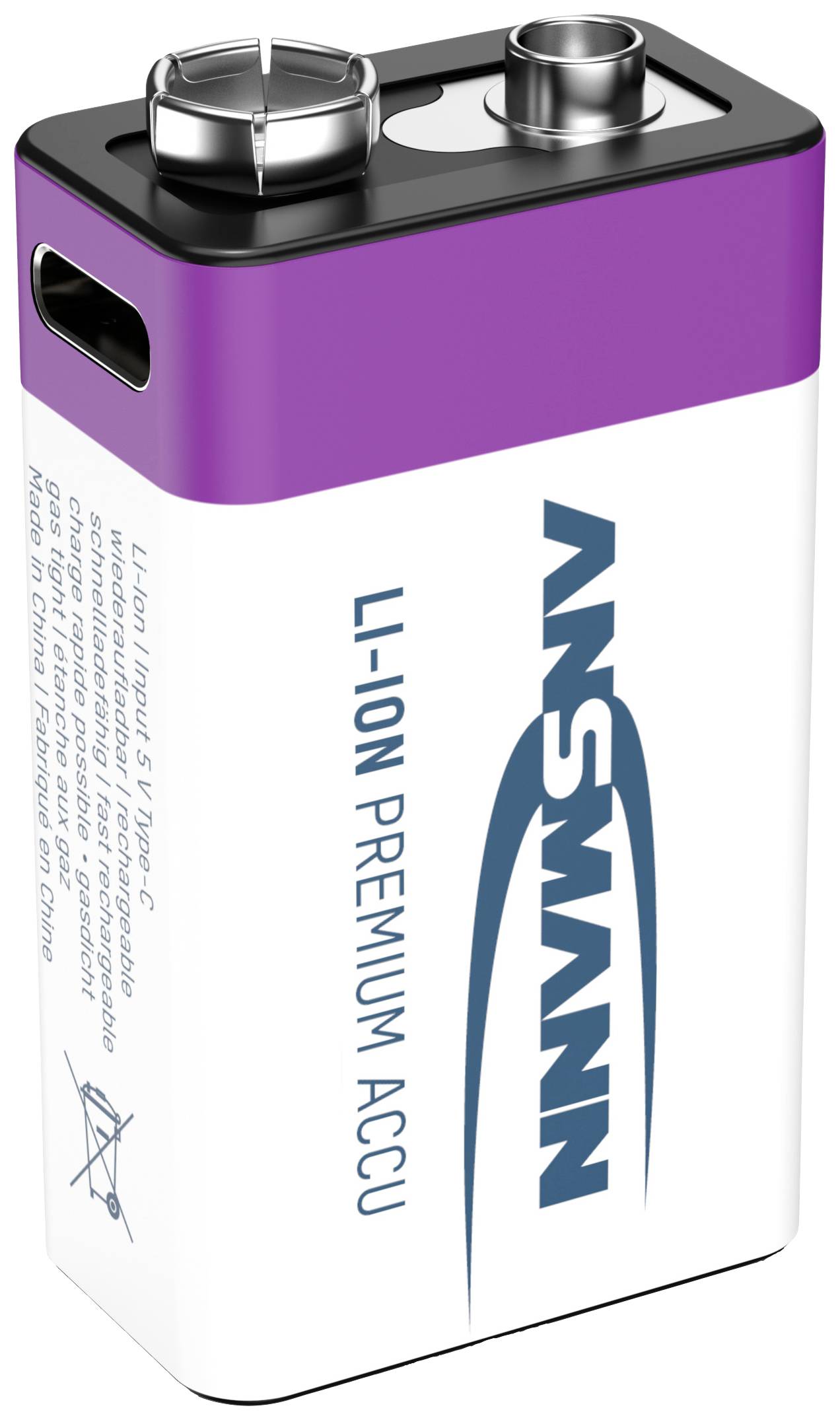 Ansmann E-Block USB-C USB-C® battery Li-ion 400 mAh 9 V 1 pc(s)