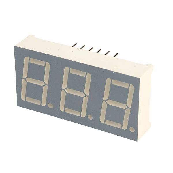 A digital 7-segment display with pins on the top side, showing the digits '8.8.8.', commonly used in electronic devices.