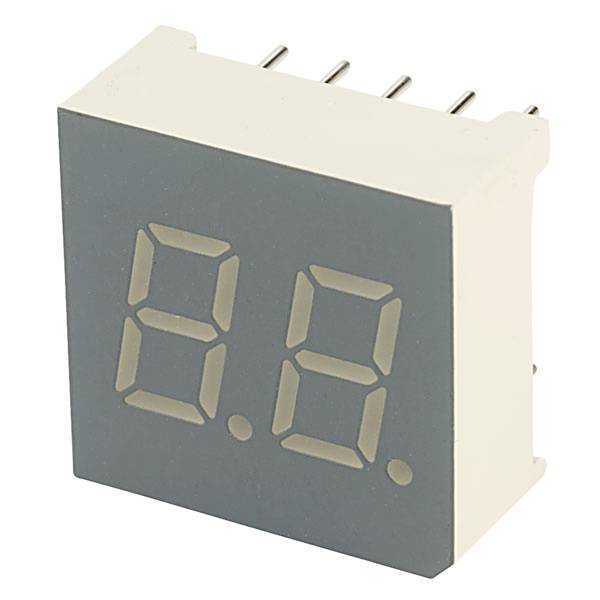 A digital 7-segment display with two digits, suitable for displaying numbers in electronic devices.