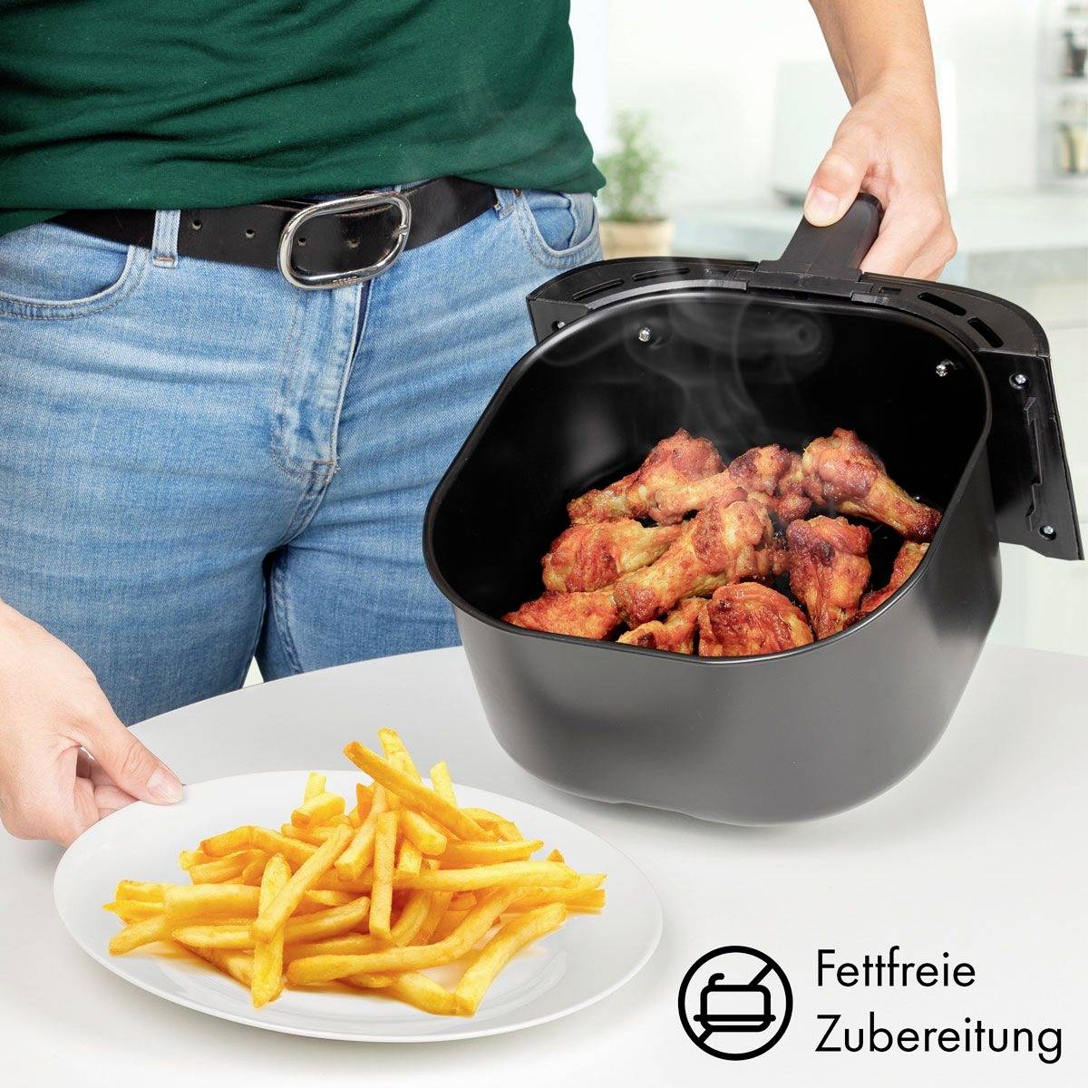 Profi Cook PC-FR 1239 H Air fryer 5.5 l Stainless steel, Black