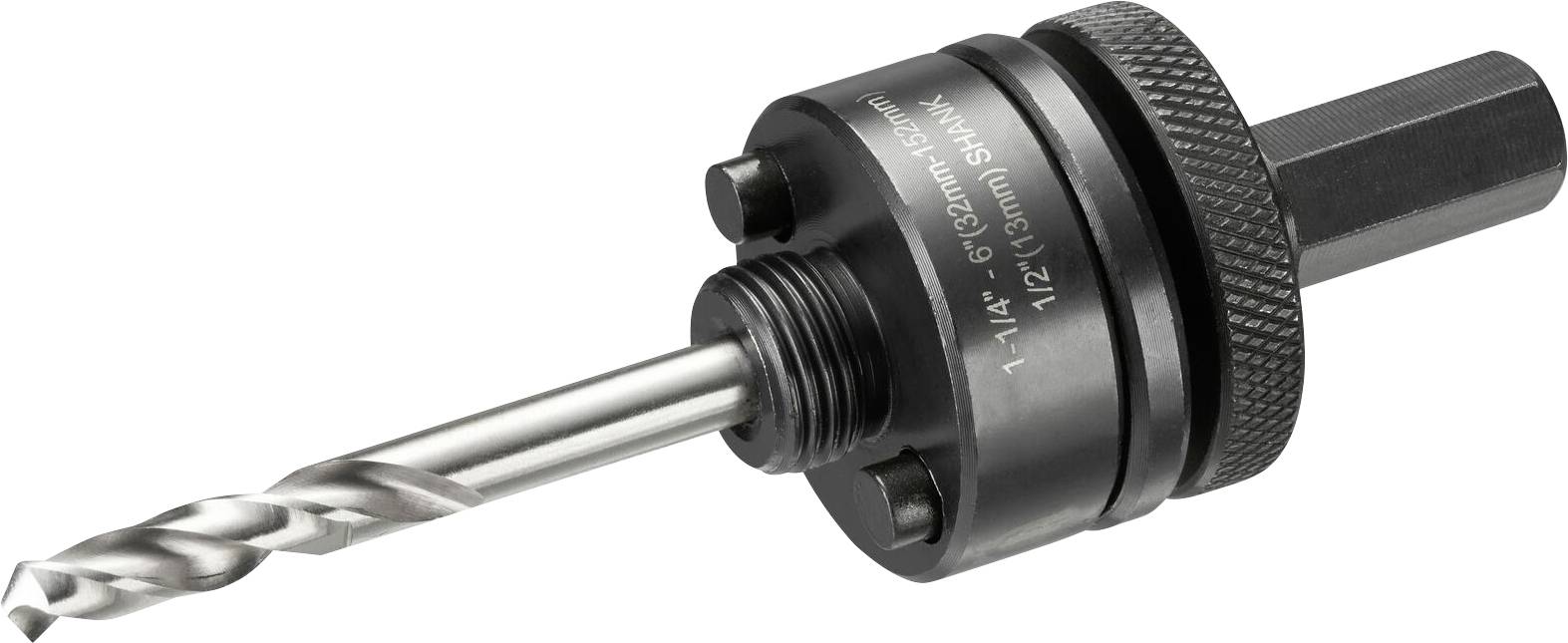 Drill crown with integrated spiral drill, suitable for metalworking and woodworking.