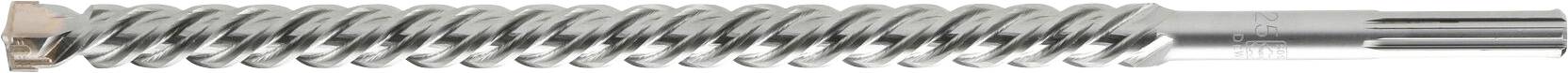 A person is holding a large, silver screw with a threaded spiral in their hand.