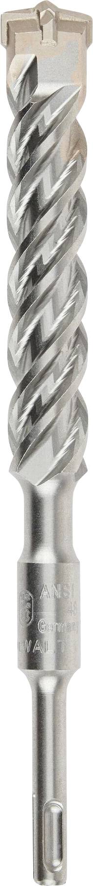 Drill bit with spiral cutting edges and SDS shank, used for drilling into concrete or stone.