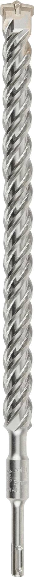 A metal drill bit with a spiral flute, suitable for use in hammer or percussion drills.