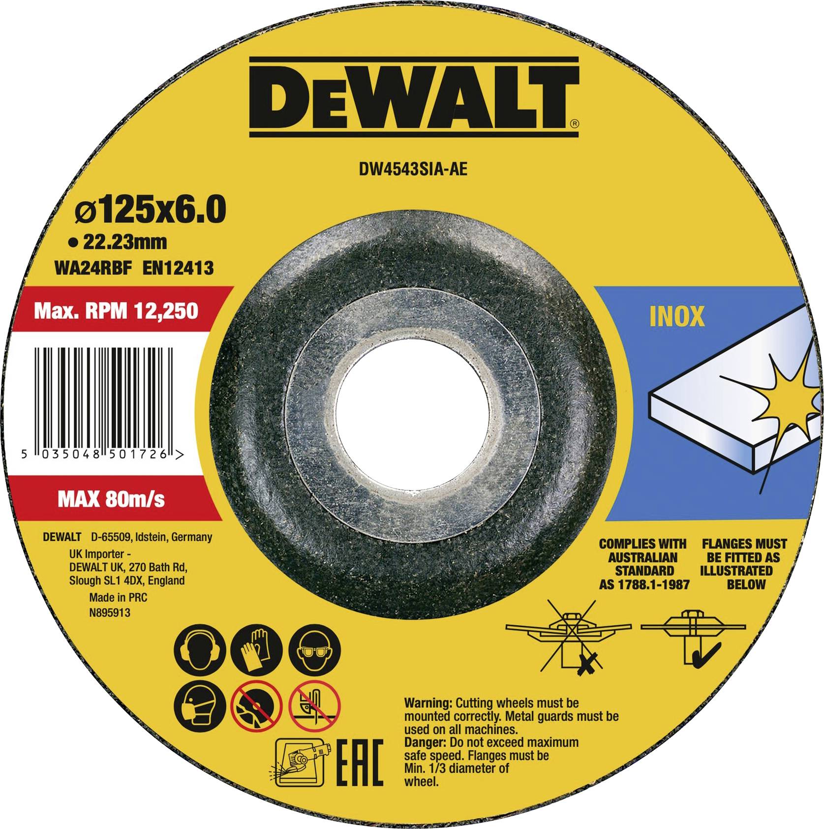 DEWALT DW4543SIA-AE Grinding disc