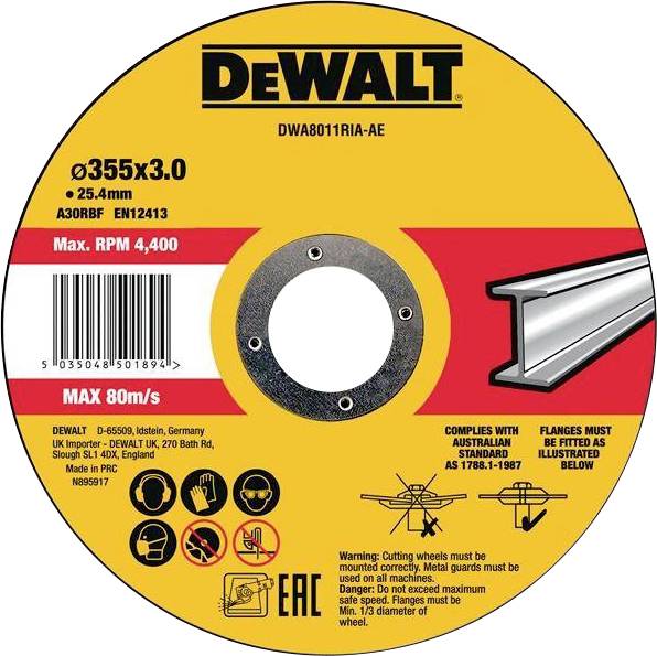 DEWALT DWA8011RIA-AE Cutting disc 355 mm 1 pc(s) Metal, Stainless steel, Iron