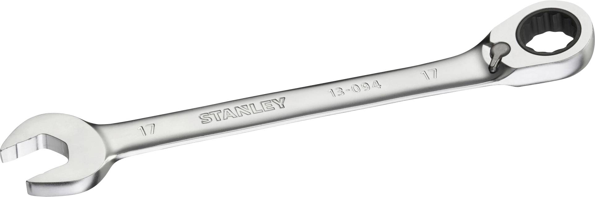 A adjustable metal spanner with the inscription 'Stanley 13-094'. Suitable for loosening or tightening nuts and bolts.