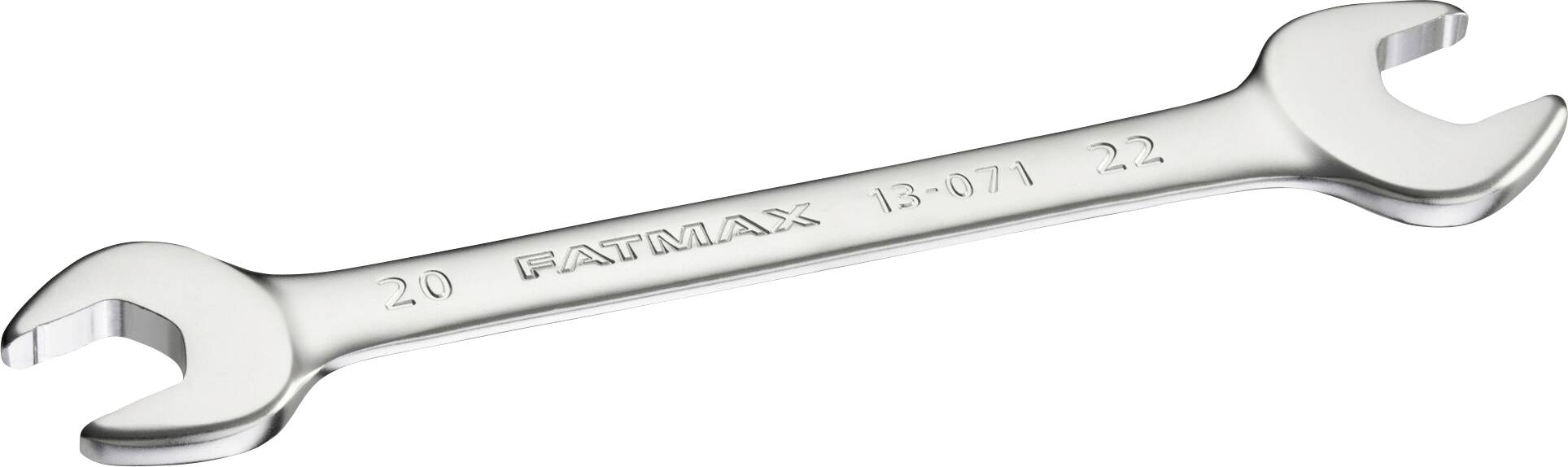 A silver spanner with an open jaw at both ends. 'FATMAX' and the numbers '20' and '22' are printed on the spanner.