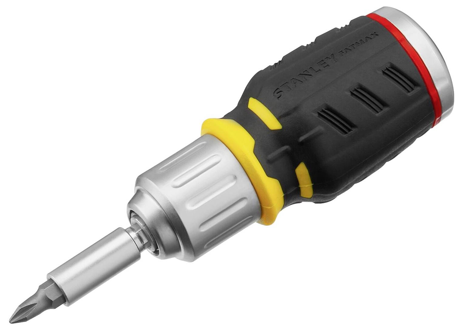 An ergonomic screwdriver with a non-slip grip and an interchangeable bit. Ideal for precise screwdriving tasks.