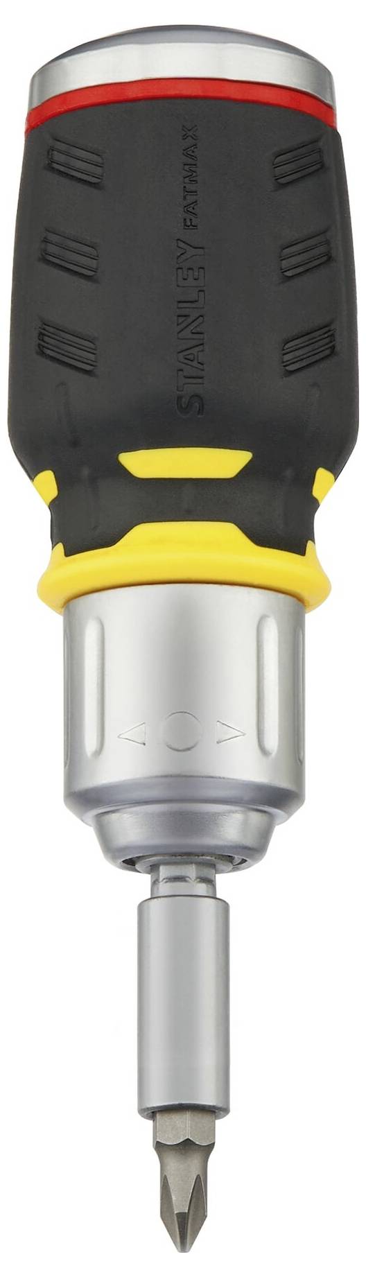 A screwdriver with an ergonomic handle and an interchangeable bit.
