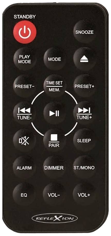 Reflexion HIF79FM Audio system FM, Bluetooth, USB, MP3, CD, AUX, Incl. remote control, Incl. speaker box Black