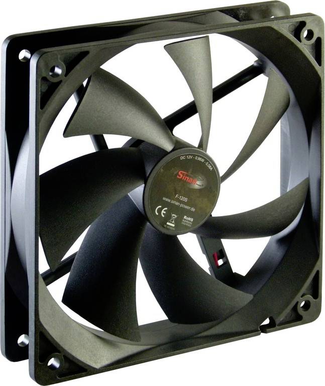 Inter-Tech Sinan F120-S PC fan Black (W x H x D) 120 x 120 x 25 mm