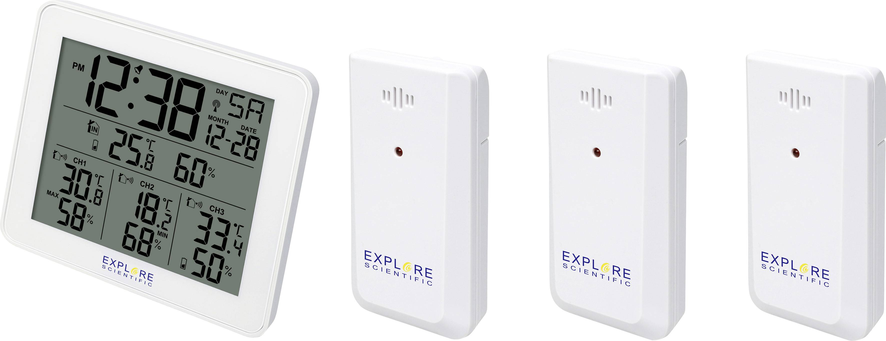 Explore Scientific WSH4003 Wireless digital weather station Max. number of sensors 3 pc(s)