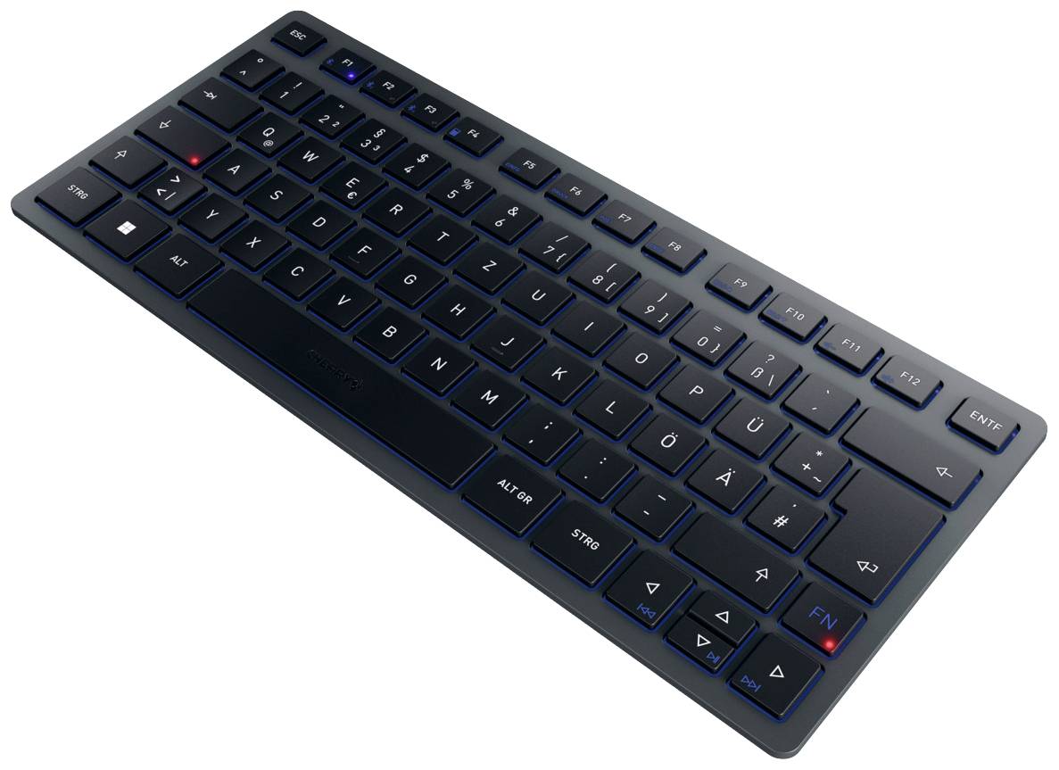 CHERRY KW 7100 MINI BT Bluetooth® Keyboard German, QWERTZ Blue Quiet keypad, Multipair function