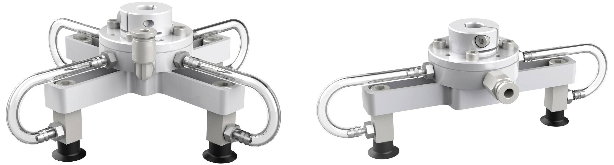 Industrial equipment with multiple pipelines and seals, likely a valve or hydraulic component.