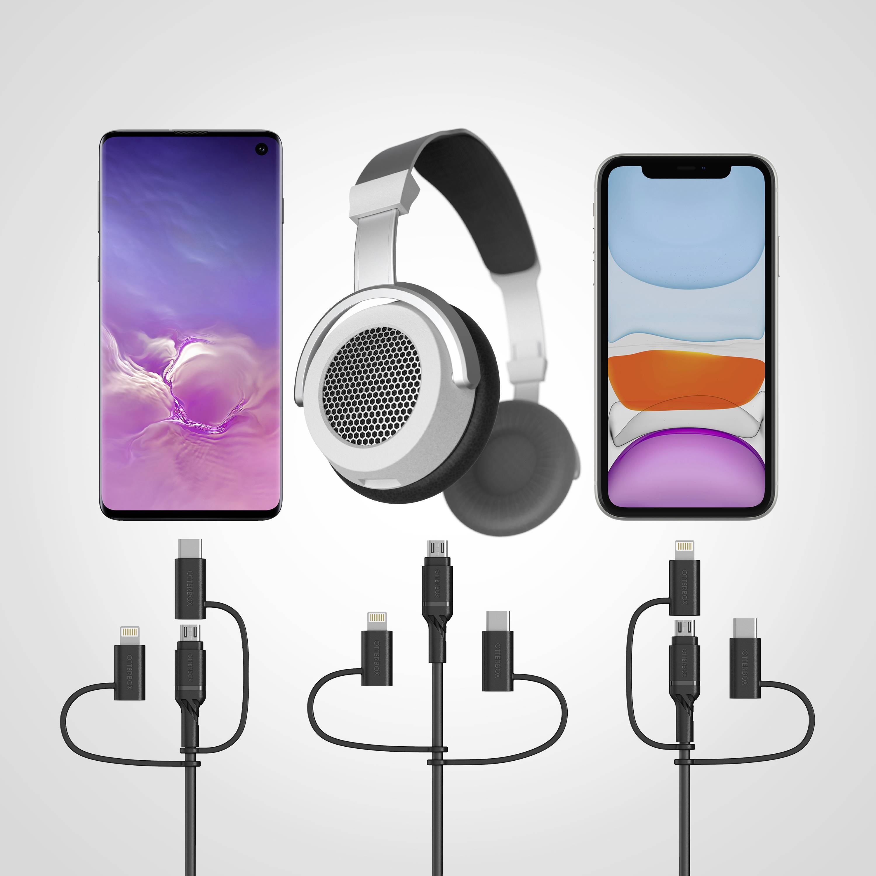 Otterbox Cell phone Cable [1x USB-A - 1x Lightning, USB-C®, Micro USB] 1.00 m USB type A, Lightning, USB C®, Micro USB