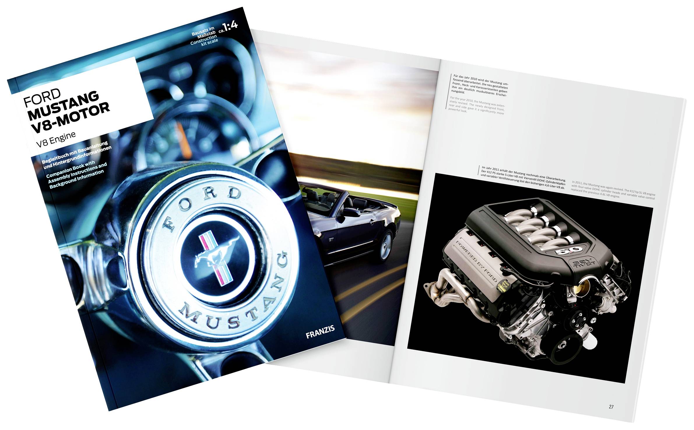 Franzis Verlag Ford-Mustang-Motor Typ 289 K-code-V8 67501 Assembly kit 14 years and over Box