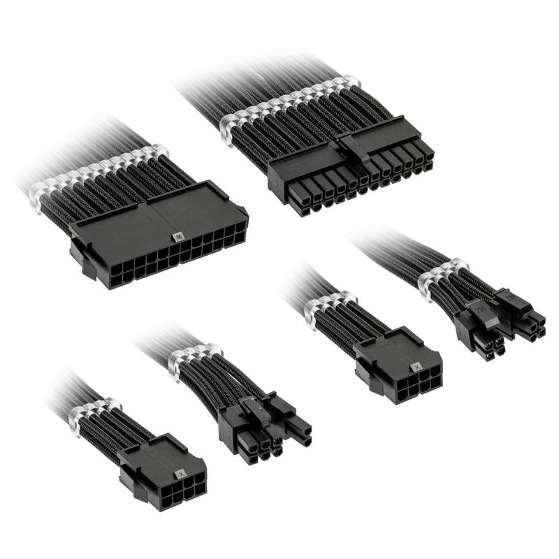 Power supply cables for PC components. Various connector types, including 24-pin ATX, 8-pin CPU, 6-pin and 8-pin GPU connectors.