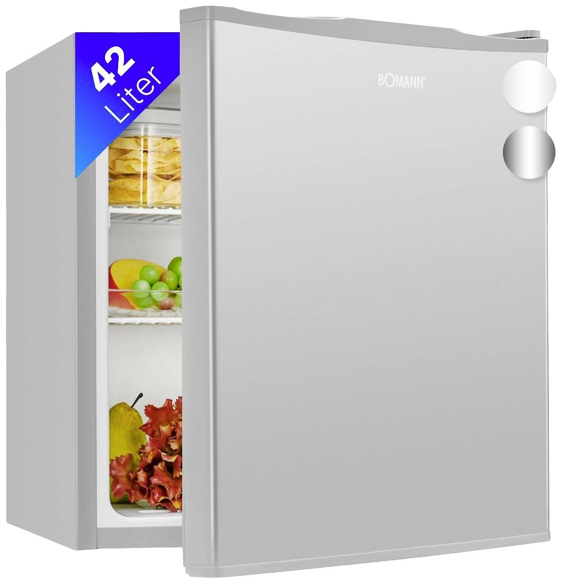 Bomann KB 7346 ix-look Refrigerator EEC: E (A - G) 42 l Free standing Inox finish