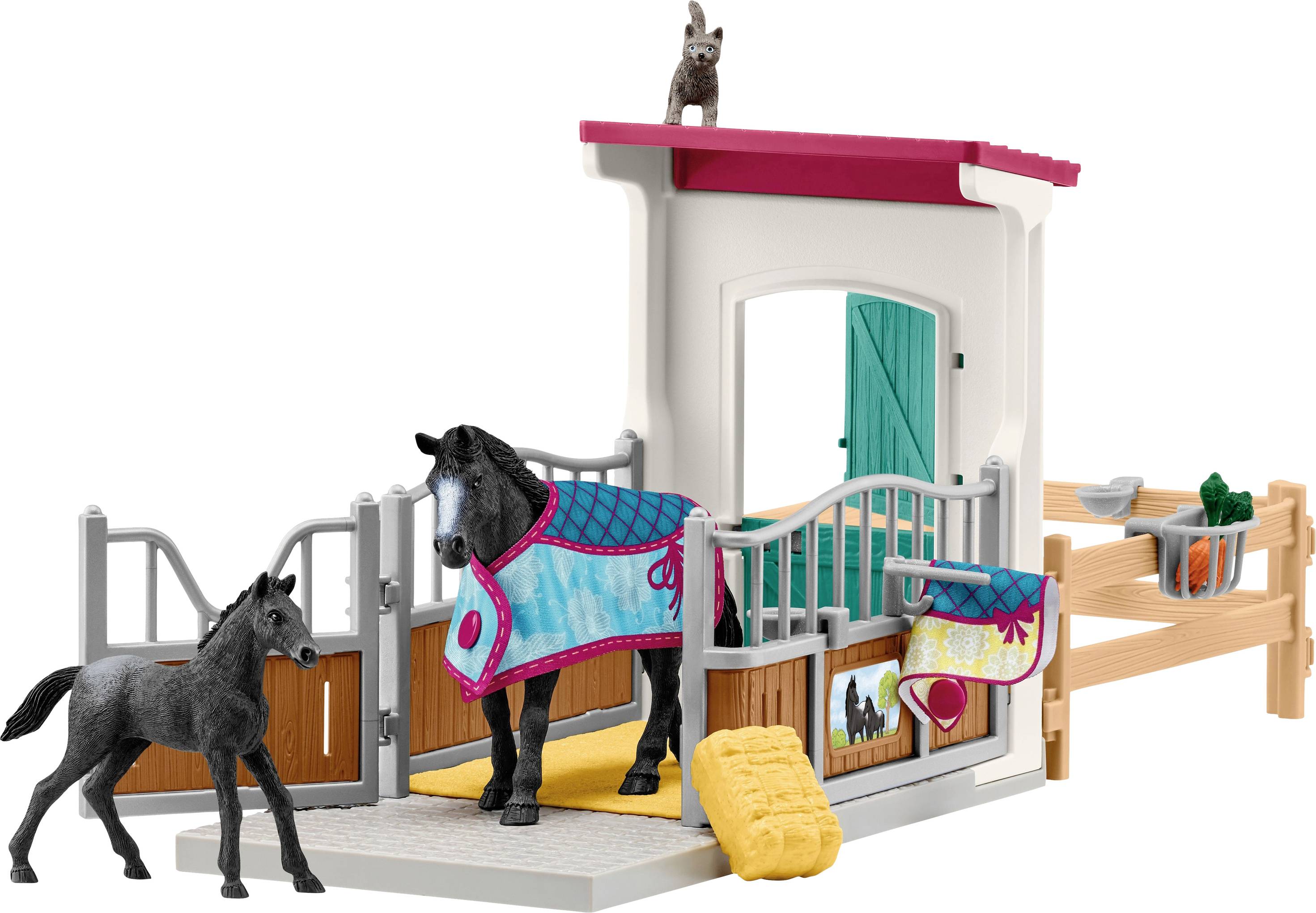 Schleich Pferdebox mit Stute und Fohlen