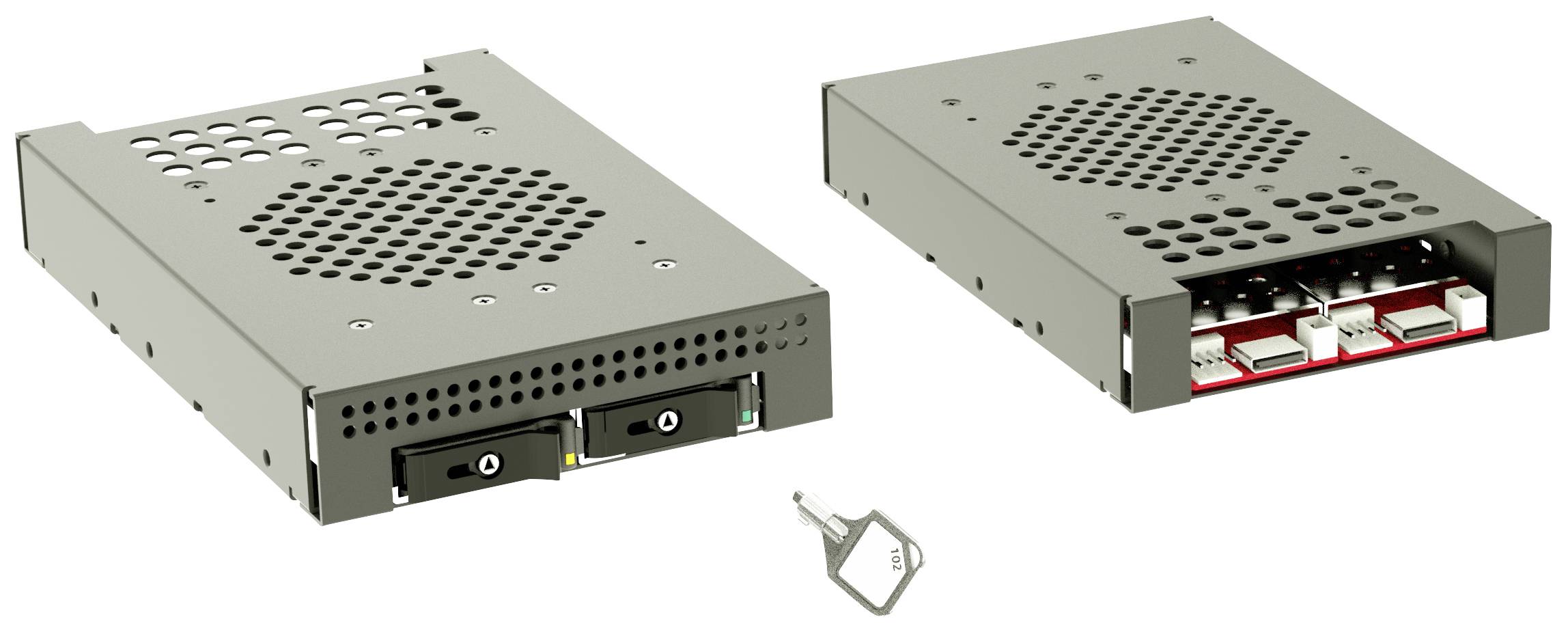 JouJye JJ-GM3-102M2-Fr Slimline SAS(SFF-8654) 1x3.5" for 2xM.2 NVMe 3.5" HDD caddy SAS