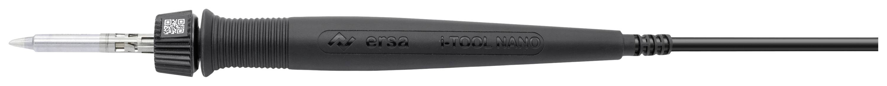 A black-handled oscilloscope probe with a metal tip.