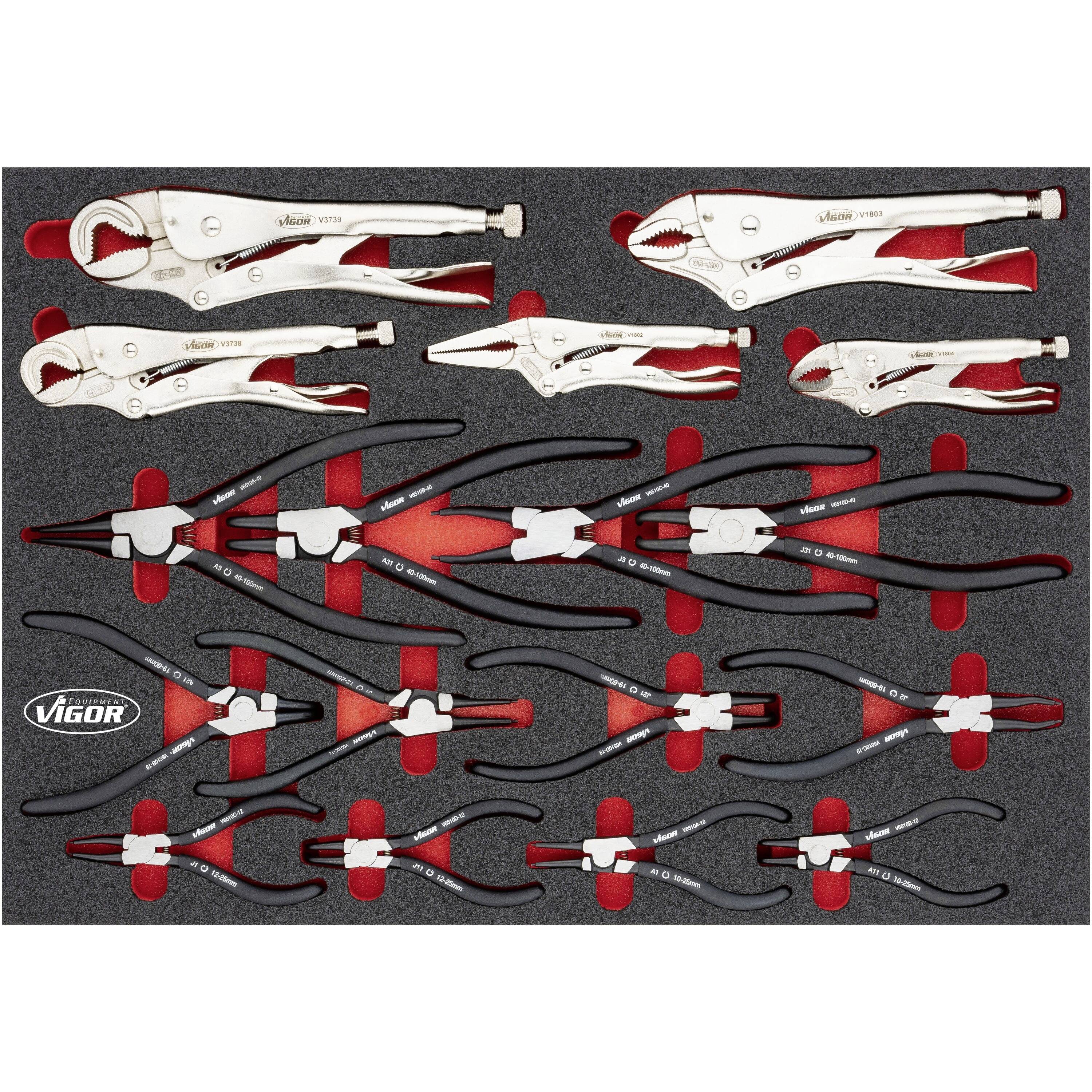 Vigor V6816N Pliers Set 17-piece