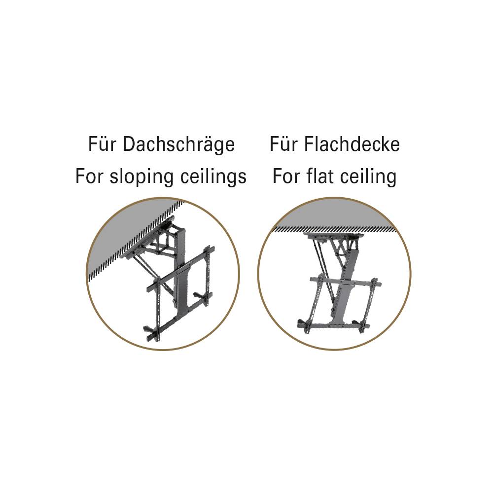 My Wall HL44ML TV ceiling mount Remote control, Tiltable 81,3 cm (32") - 177,8 cm (70") Roof suspension bracket, App-controlled