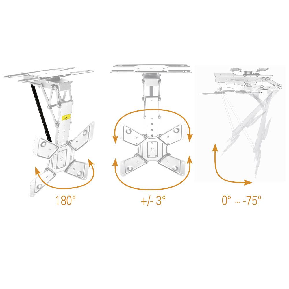 My Wall HL46MWL TV ceiling mount Remote control, Motorized, Tiltable, Swivelling 58,4 cm (23") - 165,1 cm (65") Roof suspension