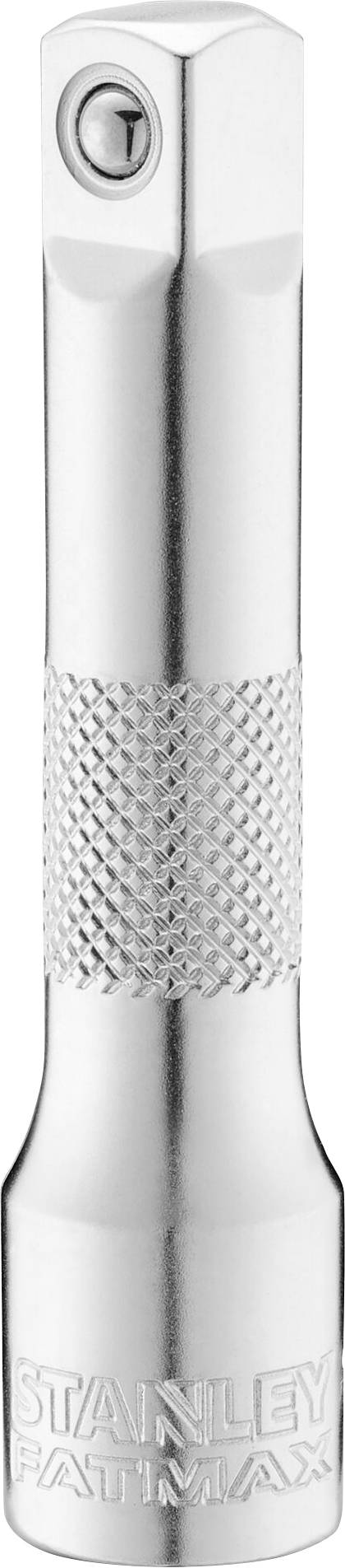 Silver tool extension with knurled handle for better grip and square drive at both ends.