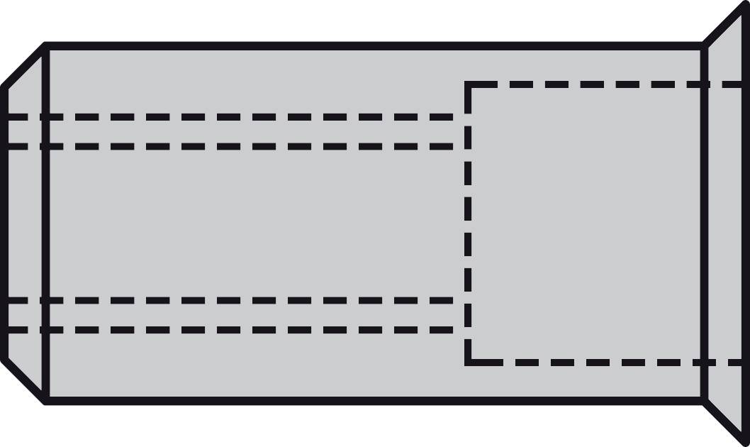 Illustration of a flat cardboard template with marked fold lines for assembly.