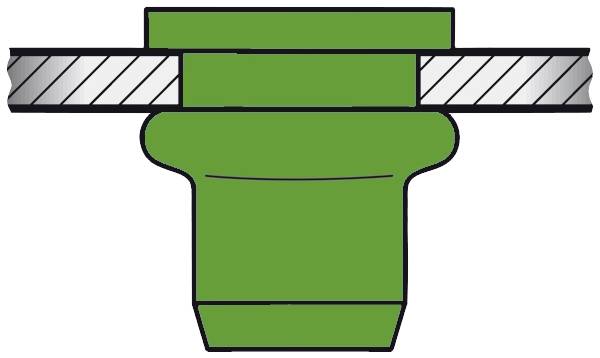 Cross-section of a green pipe connection with a seal, ensuring stability and sealing between two pipes.