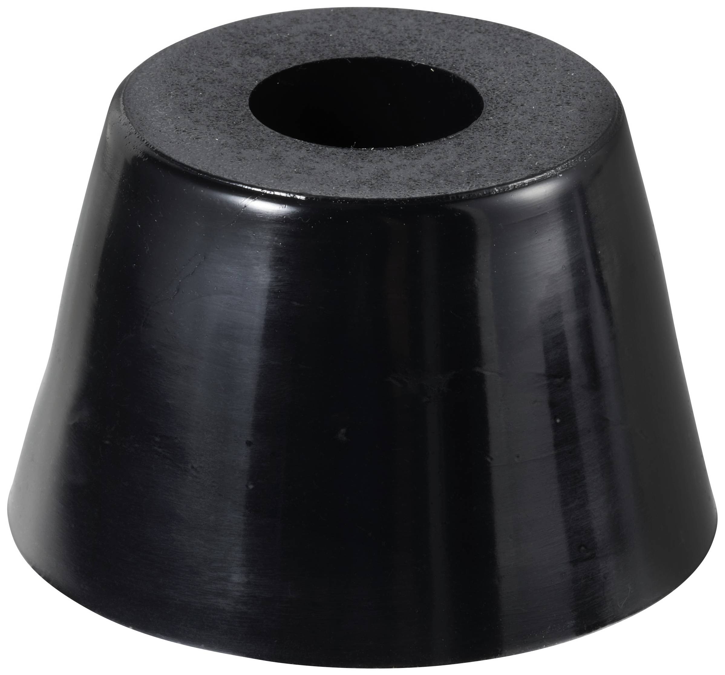 TRU COMPONENTS TC-11654336 Foot screw fixing, circular Black (W x H) 49 mm x 29 mm