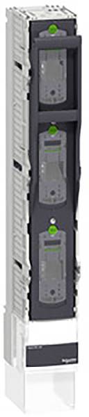 A vertical electrical control cabinet with three transparent control panels, each with a green light, indicates operational readiness.