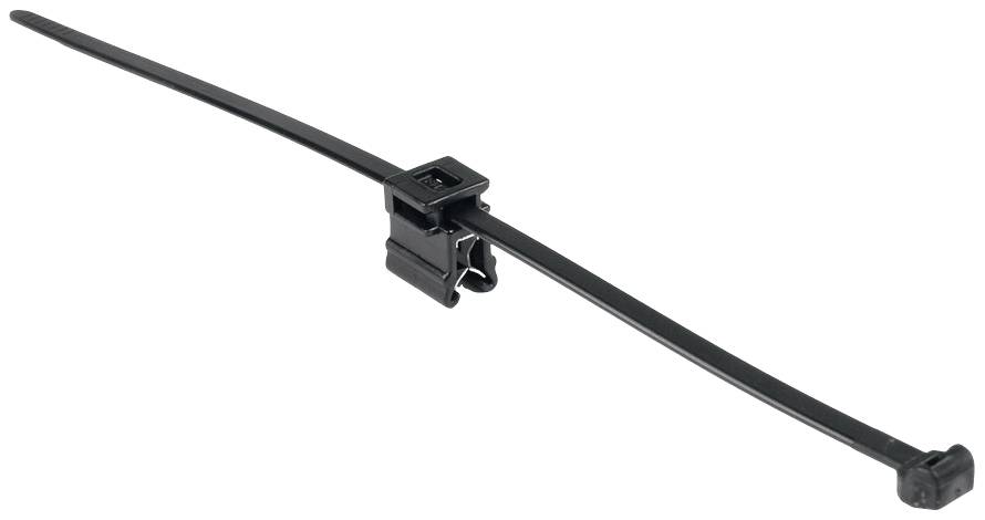 HellermannTyton 156-01153 T50ROSEC4B-PA66W-BK (100) Cable tie with clip 200 mm 4.6 mm Black 100 pc(s)