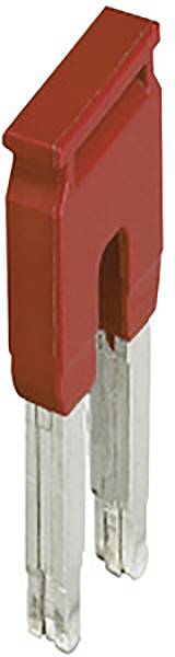 A red flat blade fuse with two silver metal clips, typically used in electrical circuits.