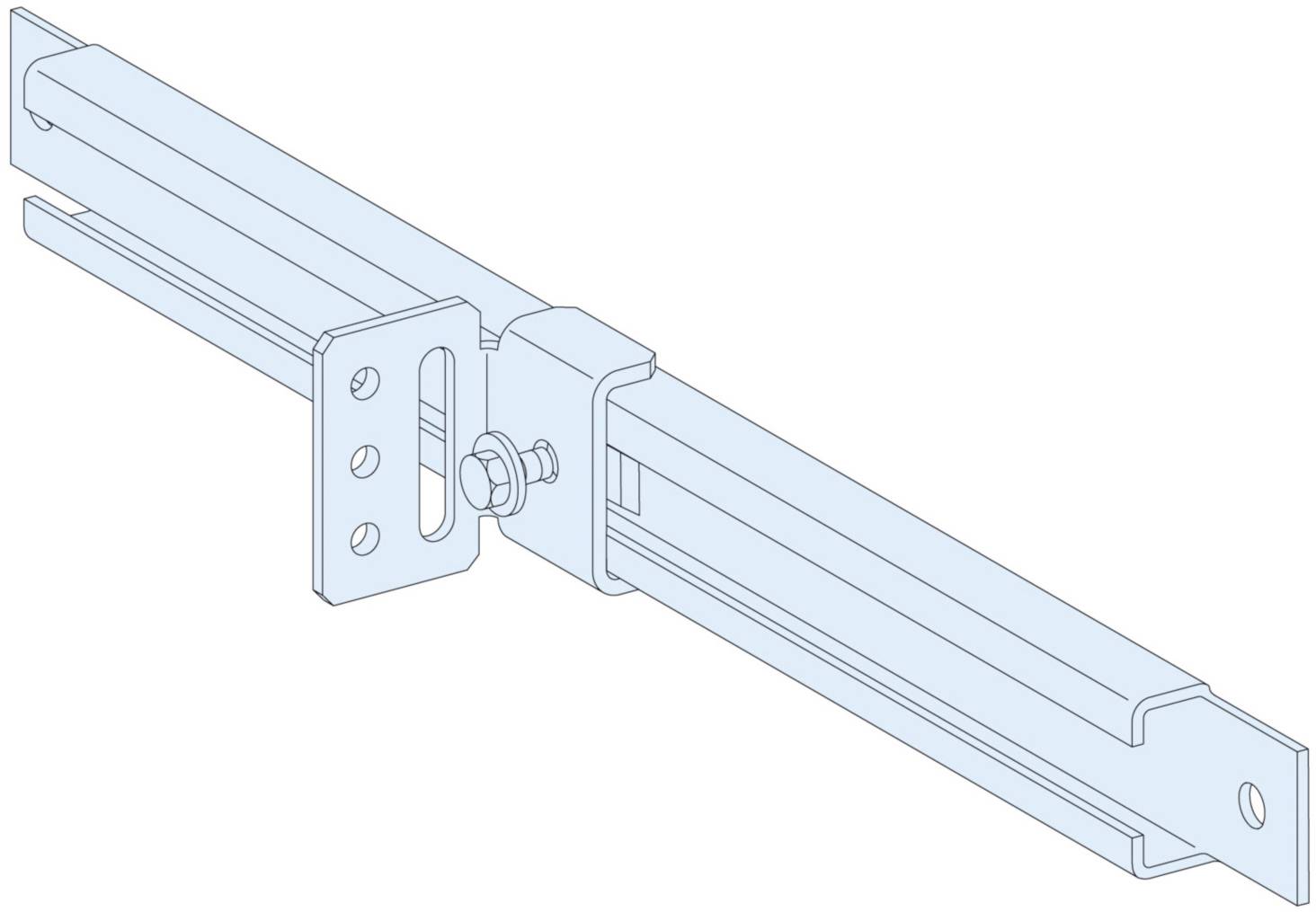 PrismaSet-P, depth adjustment rail, with mounting bracket for mounting plate, (2 pieces) Schneider Electric Content: 1 pc(s)