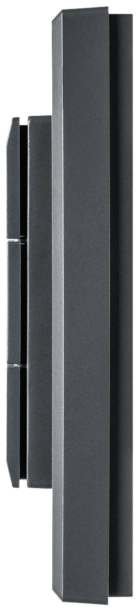 The image shows a rectangular, black wall light from the side.