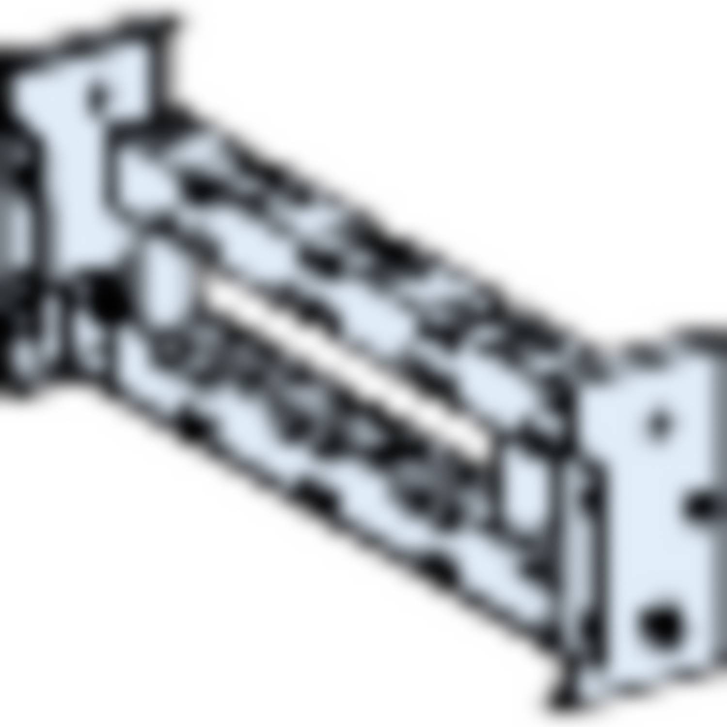 A rectangular mechanical component with multiple circular holes, featuring a structure with cross-braces and side plates.