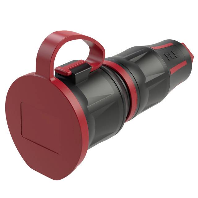 PC Electric 24731-src Safety mains socket Rubber, PA6 250 V Black, Red IP54