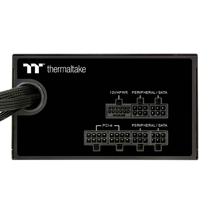 Power Supply Connections: 12VHPWR, PCI-e, Peripheral/SATA. Four connection areas for different cable types identifiable.