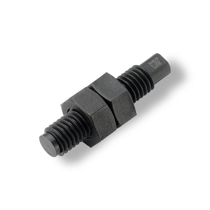 Two black screws are fastened together, showing different thread patterns.