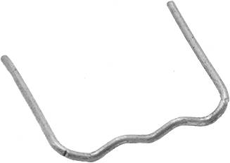 A metallic object with two curved ends and a zigzag pattern in the middle lies on a black background.