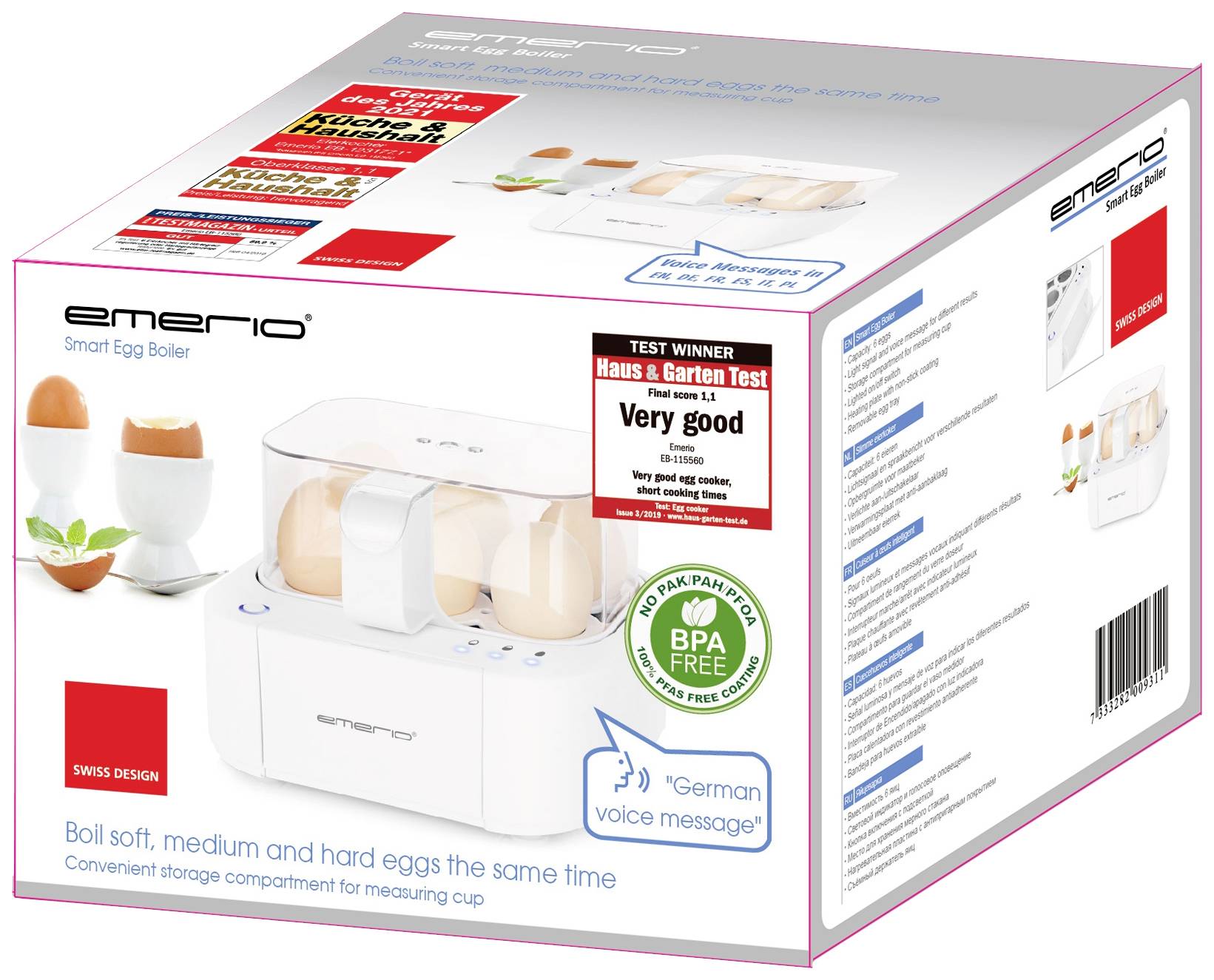 EMERIO EB-115560.12 Egg boiler White